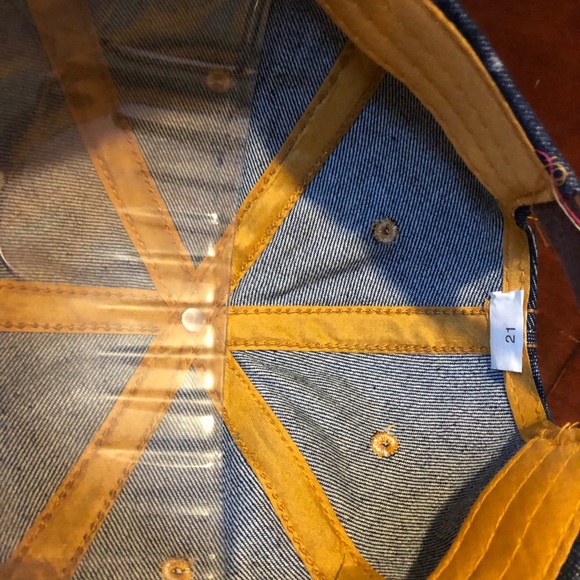 PATRIOTIC DENIM BASEBALL HAT CAP AMERICAN FLAG WITH RHINESTONES DIAMOND ACCENT - Picture 10 of 14